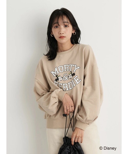 earth music&ecology(アースミュージックアンドエコロジー)の「MORTY&FERDIE / カレッジ風プルオーバー*(スウェット・レディース・ベージュ/アイボリー・FREE)」の3枚目の写真