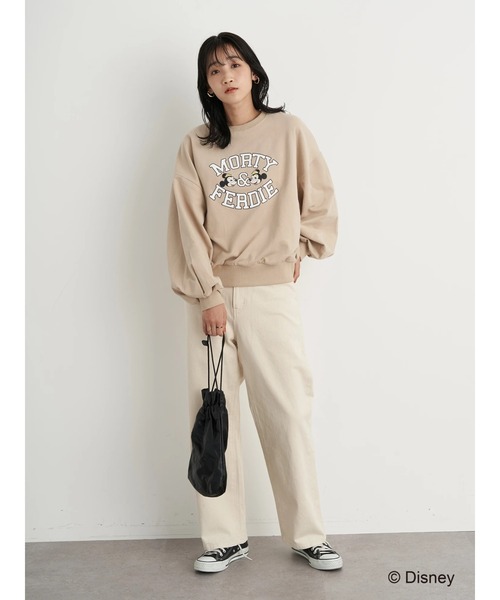 earth music&ecology(アースミュージックアンドエコロジー)の「MORTY&FERDIE / カレッジ風プルオーバー*(スウェット・レディース・ベージュ/アイボリー・FREE)」の9枚目の写真