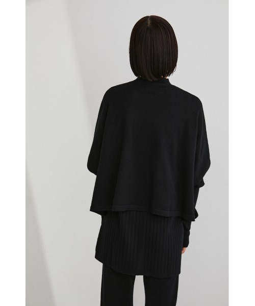 STYLEMIXER(スタイルミキサー)の「2ピースポンチョレイヤードニット(ニット/セーター・レディース・ライトブラウン/チャコールグレー/ブラック・FREE)」の4枚目の写真