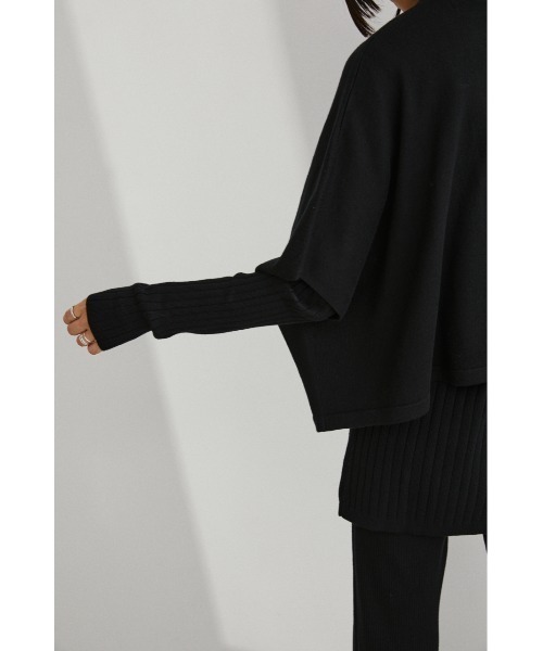 STYLEMIXER(スタイルミキサー)の「2ピースポンチョレイヤードニット(ニット/セーター・レディース・ライトブラウン/チャコールグレー/ブラック・FREE)」の19枚目の写真