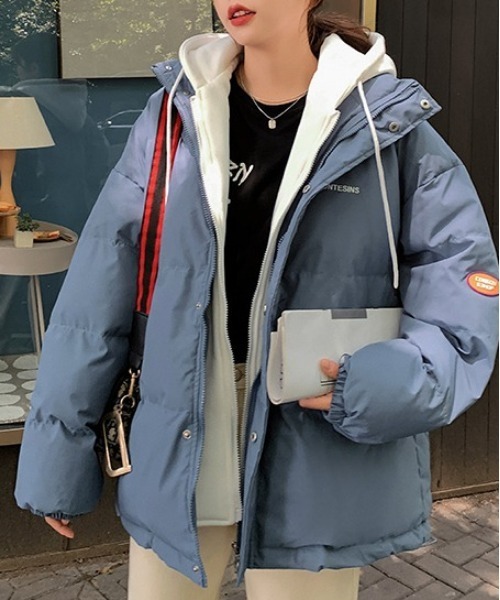 SONA（ソナ）の「SONYUNARA フードレイヤードダウン（ダウンジャケット/コート・レディース・ブラック/ブルー/アイボリー・FREE）」の10枚目の写真