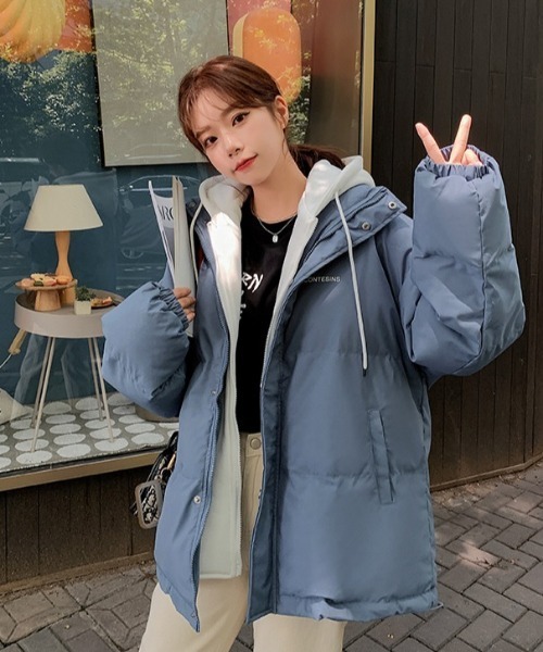 SONA（ソナ）の「SONYUNARA フードレイヤードダウン（ダウンジャケット/コート・レディース・ブラック/ブルー/アイボリー・FREE）」の20枚目の写真