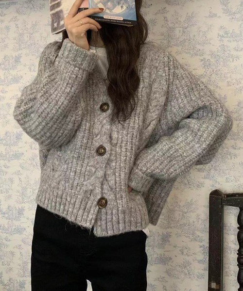 LOPASS（ロパス）の「カーディガン（カーディガン/ボレロ・レディース・ベージュ/ブラウン/グレー・MEDIUM）」の2枚目の写真