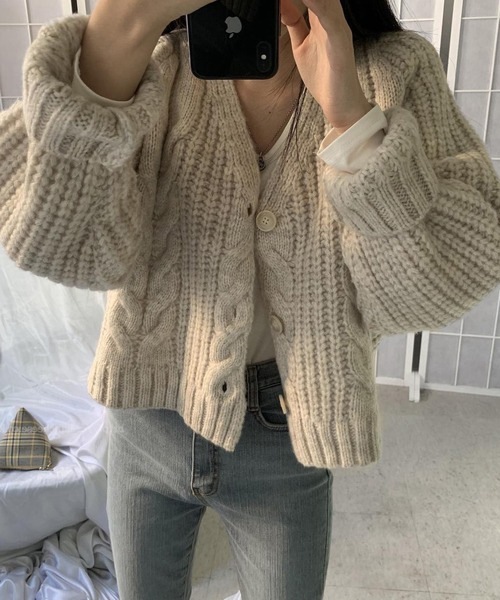 LOPASS（ロパス）の「カーディガン（カーディガン/ボレロ・レディース・ベージュ/ブラウン/グレー・MEDIUM）」の6枚目の写真