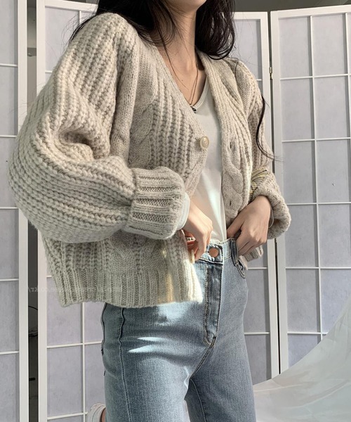 LOPASS（ロパス）の「カーディガン（カーディガン/ボレロ・レディース・ベージュ/ブラウン/グレー・MEDIUM）」の5枚目の写真