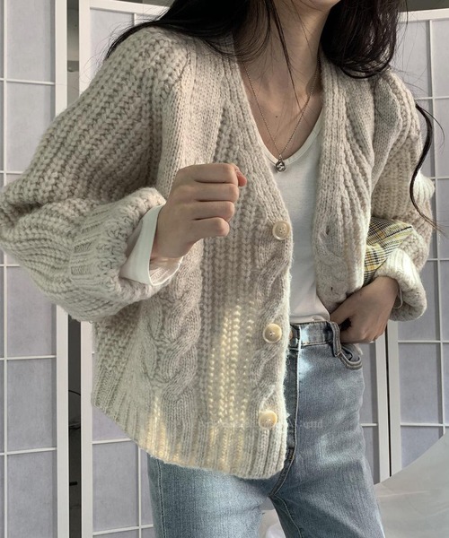 LOPASS（ロパス）の「カーディガン（カーディガン/ボレロ・レディース・ベージュ/ブラウン/グレー・MEDIUM）」の7枚目の写真