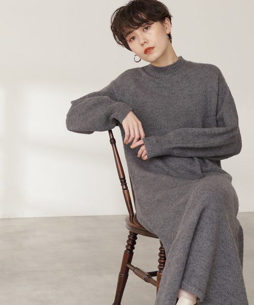 N.（N. Natural Beauty Basic）（エヌエヌナチュラルビューティーベーシック）の「◆天竺マーメイドニットワンピース（ワンピース・レディース・チャコールグレー/ベージュ/ブルー・MEDIUM）」の4枚目の写真