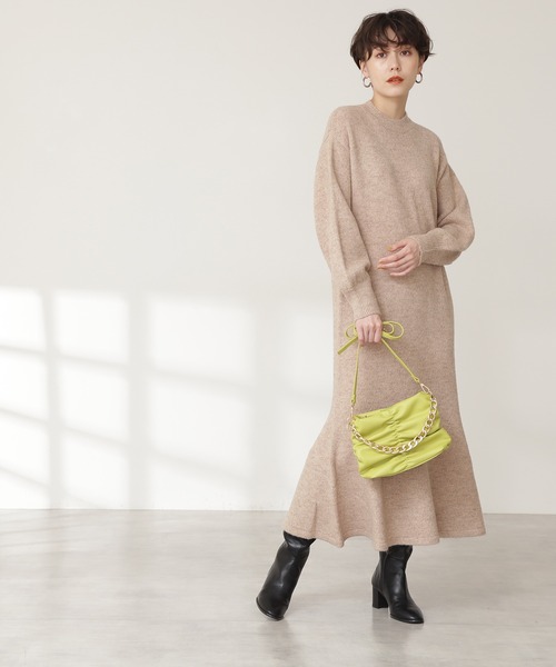 N.（N. Natural Beauty Basic）（エヌエヌナチュラルビューティーベーシック）の「◆天竺マーメイドニットワンピース（ワンピース・レディース・チャコールグレー/ベージュ/ブルー・MEDIUM）」の7枚目の写真