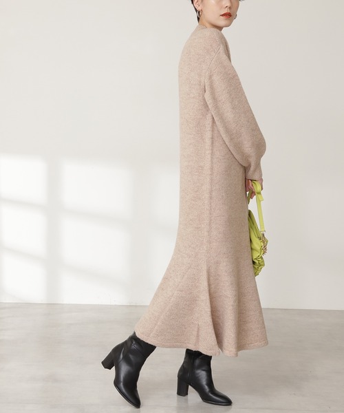 N.（N. Natural Beauty Basic）（エヌエヌナチュラルビューティーベーシック）の「◆天竺マーメイドニットワンピース（ワンピース・レディース・チャコールグレー/ベージュ/ブルー・MEDIUM）」の10枚目の写真