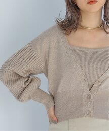 RAY CASSIN | メランジ袖ボリュームニットカーディガン(カーディガン/ボレロ)