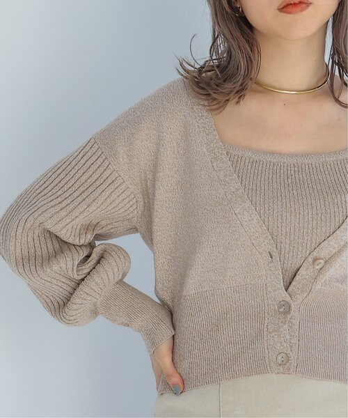 RAY CASSIN(レイカズン)の「メランジ袖ボリュームニットカーディガン(カーディガン/ボレロ・レディース・ベージュ/パープル/ブルー・FREE)」の2枚目の写真