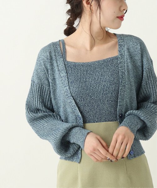 RAY CASSIN(レイカズン)の「メランジ袖ボリュームニットカーディガン(カーディガン/ボレロ・レディース・ベージュ/パープル/ブルー・FREE)」の16枚目の写真