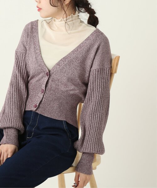 RAY CASSIN(レイカズン)の「メランジ袖ボリュームニットカーディガン(カーディガン/ボレロ・レディース・ベージュ/パープル/ブルー・FREE)」の12枚目の写真