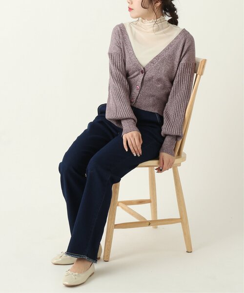 RAY CASSIN(レイカズン)の「メランジ袖ボリュームニットカーディガン(カーディガン/ボレロ・レディース・ベージュ/パープル/ブルー・FREE)」の13枚目の写真