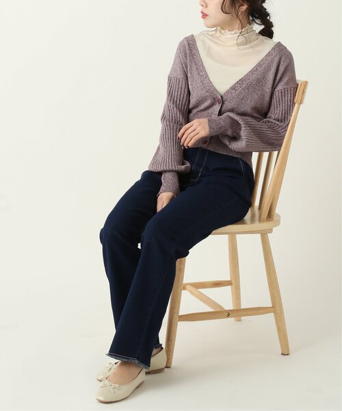 RAY CASSIN(レイカズン)の「メランジ袖ボリュームニットカーディガン(カーディガン/ボレロ・レディース・ベージュ/パープル/ブルー・FREE)」の14枚目の写真