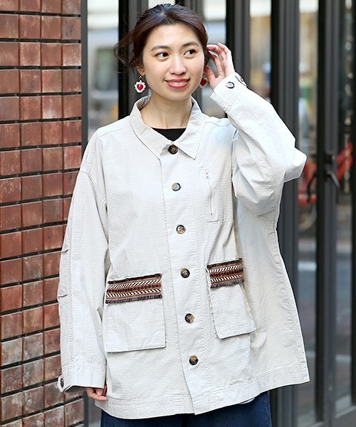 チチカカ（チチカカ）の「ミリタリージャケット（ミリタリージャケット・レディース・カーキ/グレー・FREE）」の5枚目の写真