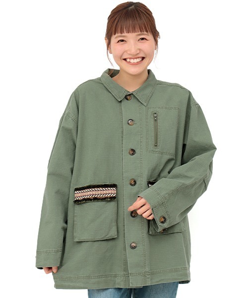 チチカカ（チチカカ）の「ミリタリージャケット（ミリタリージャケット・レディース・カーキ/グレー・FREE）」の9枚目の写真