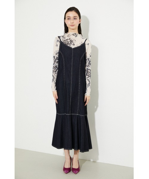 マーメイドデニムキャミソールワンピース