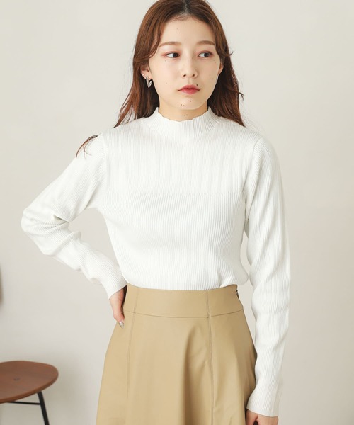 SENSE OF PLACE by URBAN RESEARCH(センスオブプレイスバイアーバンリサーチ)の「ランダムリブコンパクトセーター(ニット/セーター・レディース・イエロー/ミント/アイボリー/ブラック・ONE)」の6枚目の写真