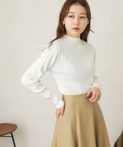 SENSE OF PLACE by URBAN RESEARCH(センスオブプレイスバイアーバンリサーチ)の「ランダムリブコンパクトセーター(ニット/セーター・レディース・イエロー/ミント/アイボリー/ブラック・ONE)」の7枚目の写真