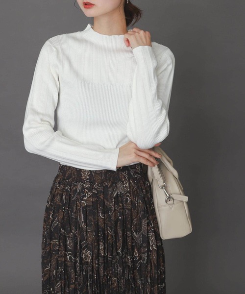 SENSE OF PLACE by URBAN RESEARCH(センスオブプレイスバイアーバンリサーチ)の「ランダムリブコンパクトセーター(ニット/セーター・レディース・イエロー/ミント/アイボリー/ブラック・ONE)」の8枚目の写真