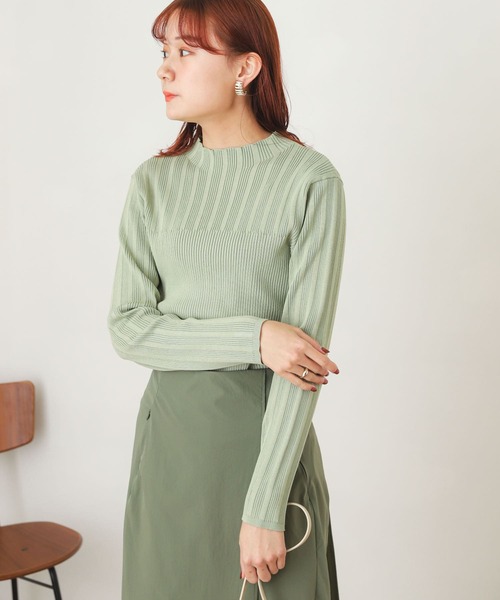 SENSE OF PLACE by URBAN RESEARCH(センスオブプレイスバイアーバンリサーチ)の「ランダムリブコンパクトセーター(ニット/セーター・レディース・イエロー/ミント/アイボリー/ブラック・ONE)」の19枚目の写真