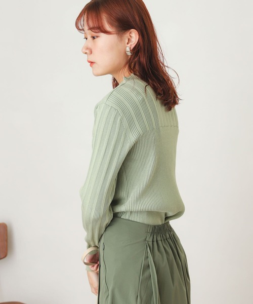 SENSE OF PLACE by URBAN RESEARCH(センスオブプレイスバイアーバンリサーチ)の「ランダムリブコンパクトセーター(ニット/セーター・レディース・イエロー/ミント/アイボリー/ブラック・ONE)」の20枚目の写真