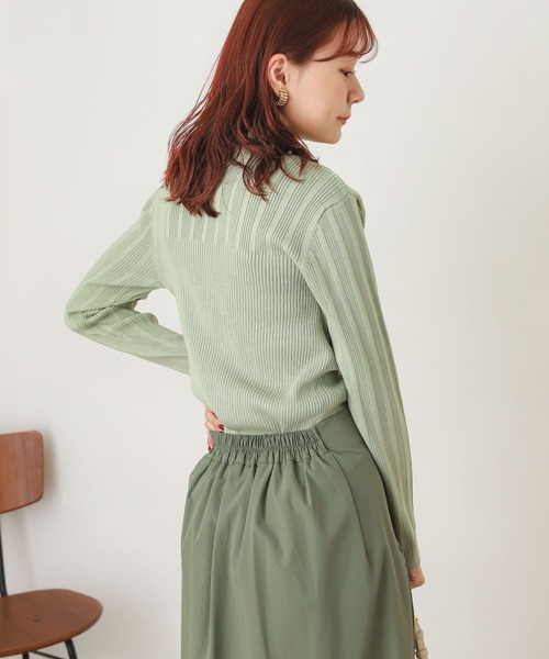 SENSE OF PLACE by URBAN RESEARCH(センスオブプレイスバイアーバンリサーチ)の「ランダムリブコンパクトセーター(ニット/セーター・レディース・イエロー/ミント/アイボリー/ブラック・ONE)」の21枚目の写真