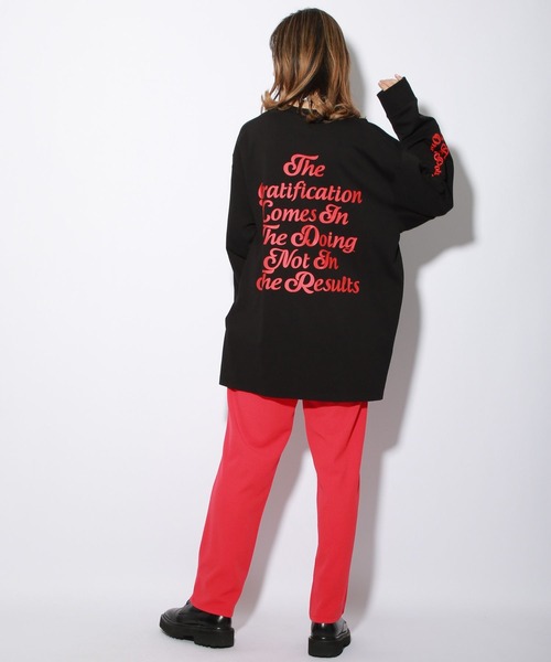 PBLIM(ページボーイリム)の「PAGEBOYLIM/ファイヤーモチーフロンT(Tシャツ/カットソー・レディース・ブラック/オフホワイト/グリーン・MEDIUM/LARGE)」の14枚目の写真