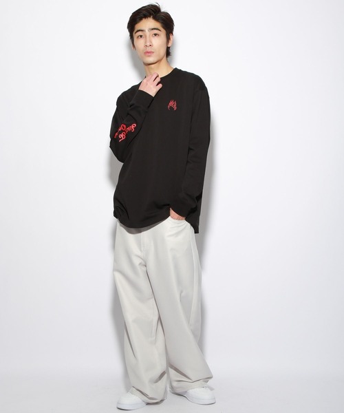 PBLIM(ページボーイリム)の「PAGEBOYLIM/ファイヤーモチーフロンT(Tシャツ/カットソー・レディース・ブラック/オフホワイト/グリーン・MEDIUM/LARGE)」の19枚目の写真
