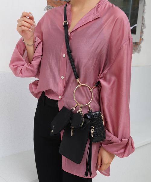 Ungrid（アングリッド）の「【ungrid/アングリッド】エコバッグ付き　リングマルチショルダーバッグ（ショルダーバッグ・レディース・ブラック/ベージュ/ネイビー/ブラウン/カーキ/ブルー/アイボリー/ベージュ系その他/キャメル/スモークピンク・FREE）」の3枚目の写真