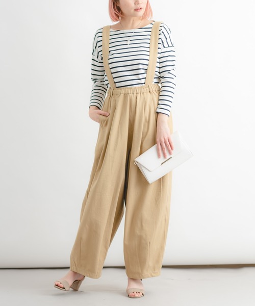 Wordtrobe(ワードトローブ)の「【wordtrobe】ツイル サスペンダー付き パンツ(その他パンツ・レディース・ブラック/キャメル/キナリ・FREE)」の3枚目の写真