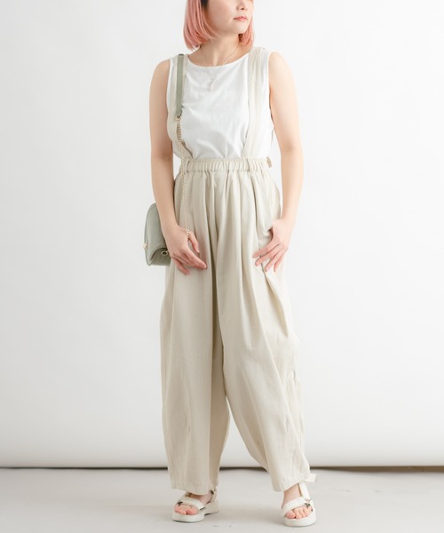 Wordtrobe(ワードトローブ)の「【wordtrobe】ツイル サスペンダー付き パンツ(その他パンツ・レディース・ブラック/キャメル/キナリ・FREE)」の7枚目の写真