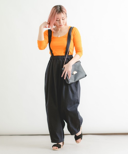 Wordtrobe(ワードトローブ)の「【wordtrobe】ツイル サスペンダー付き パンツ(その他パンツ・レディース・ブラック/キャメル/キナリ・FREE)」の18枚目の写真