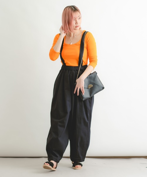 Wordtrobe(ワードトローブ)の「【wordtrobe】ツイル サスペンダー付き パンツ(その他パンツ・レディース・ブラック/キャメル/キナリ・FREE)」の19枚目の写真