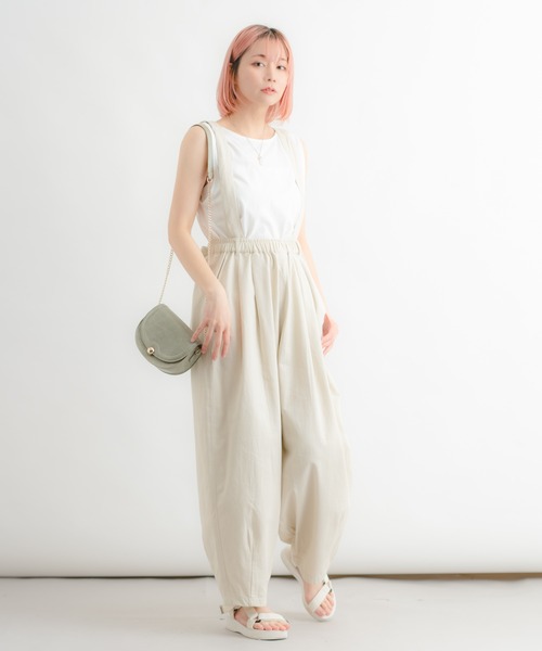 Wordtrobe(ワードトローブ)の「【wordtrobe】ツイル サスペンダー付き パンツ(その他パンツ・レディース・ブラック/キャメル/キナリ・FREE)」の8枚目の写真
