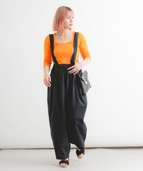 Wordtrobe(ワードトローブ)の「【wordtrobe】ツイル サスペンダー付き パンツ(その他パンツ・レディース・ブラック/キャメル/キナリ・FREE)」の15枚目の写真