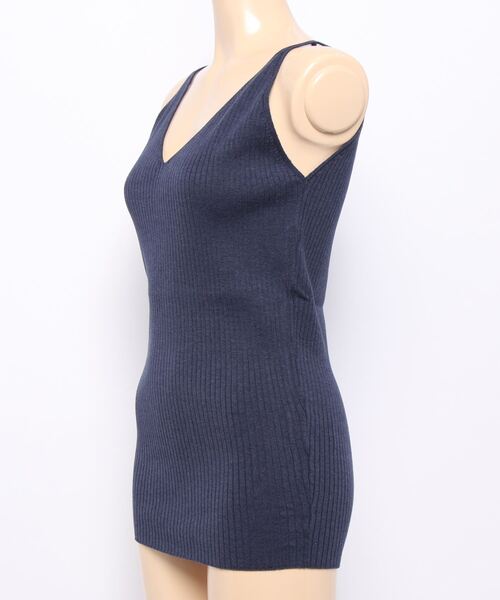 HELIOPOLE(エリオポール)の「SIROSPUN KNIT CAMISOLE(ニット/セーター・レディース・ライラック/ネイビー/イエロー・38)」の4枚目の写真