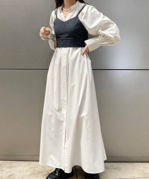 Ezick(エジック)の「スリーブコンシャスワンピース(シャツワンピース・レディース・ブラック/オフホワイト・SMALL/MEDIUM)」の18枚目の写真