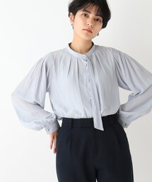 index | パウダーサテンシャーリングボウタイブラウス【WEB限定サイズ】(シャツ/ブラウス)