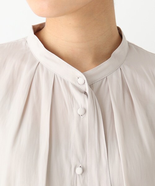 index（インデックス）の「◆パウダーサテンシャーリングボウタイブラウス【WEB限定サイズ】（シャツ/ブラウス・レディース・サックスブルー/ネイビー/ライトグレー/ホワイト系4・40/36/38/42）」の8枚目の写真