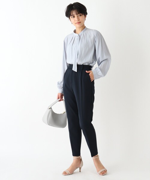 index（インデックス）の「◆パウダーサテンシャーリングボウタイブラウス【WEB限定サイズ】（シャツ/ブラウス・レディース・サックスブルー/ネイビー/ライトグレー/ホワイト系4・40/36/38/42）」の13枚目の写真