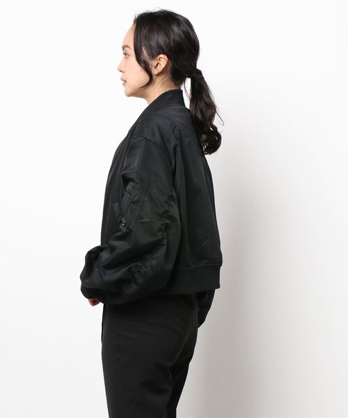 HONEYSUCKLE ROSE（ハニーサックルローズ）の「【HONEYSUCKLE ROSE】ショートライトＭＡ−１（MA-1・レディース・オリーブ/ブラック・M/L）」の5枚目の写真