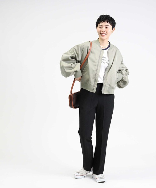 HONEYSUCKLE ROSE（ハニーサックルローズ）の「【HONEYSUCKLE ROSE】ショートライトＭＡ−１（MA-1・レディース・オリーブ/ブラック・M/L）」の11枚目の写真