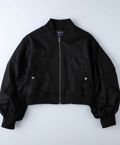 HONEYSUCKLE ROSE（ハニーサックルローズ）の「【HONEYSUCKLE ROSE】ショートライトＭＡ−１（MA-1・レディース・オリーブ/ブラック・M/L）」の14枚目の写真