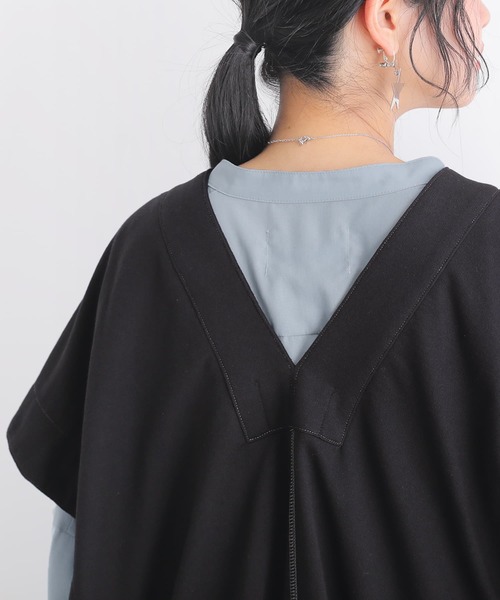 osharewalker（オシャレウォーカー）の「【廃盤】『ミニ裏毛配色ステッチベスト』（ベスト・レディース・ブラック/カーキ・FREE）」の6枚目の写真