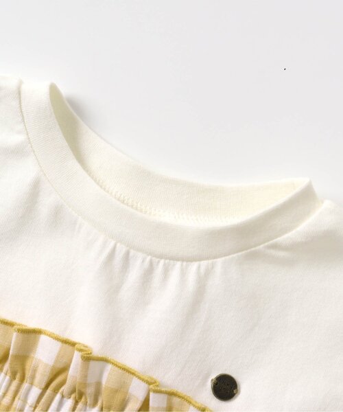 BREEZE（ブリーズ）の「チェックドッキングTシャツ（Tシャツ/カットソー・キッズ・イエロー/ブルー・100/110/130/140/90/80/120）」の4枚目の写真