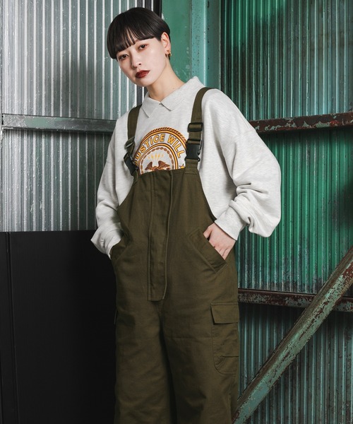 kutir（クティール）の「ミリタリーオーバーオール（サロペット/オーバーオール・レディース・ブラック/カーキ・SMALL/MEDIUM/LARGE）」の6枚目の写真