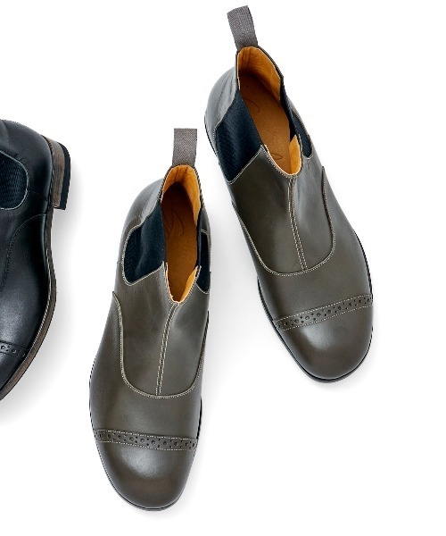 SPACE CRAFT（スペースクラフト）の「SPACE CRAFT スペースクラフト / MEDALLION SIDE GORE メダリオン サイドゴアブーツ / SC-435（ブーツ・レディース・グレー/ブラック・25.5cm/26cm/24.5cm/24cm/25cm/23.5cm/23cm/27cm/26.5cm）」の2枚目の写真