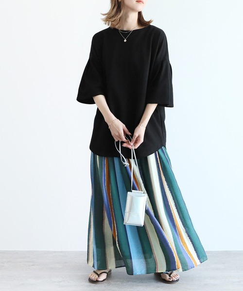 reca（レカ）の「変形ストライプロングスカート（スカート・レディース・オレンジ/ブルー・FREE）」の19枚目の写真